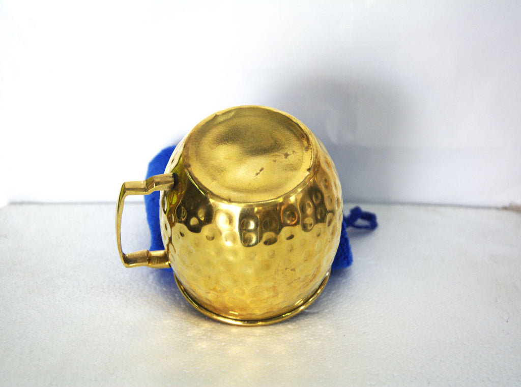 2 Hand-Hammered Brass Tumblers, Authentic Handmade Copper Mugs