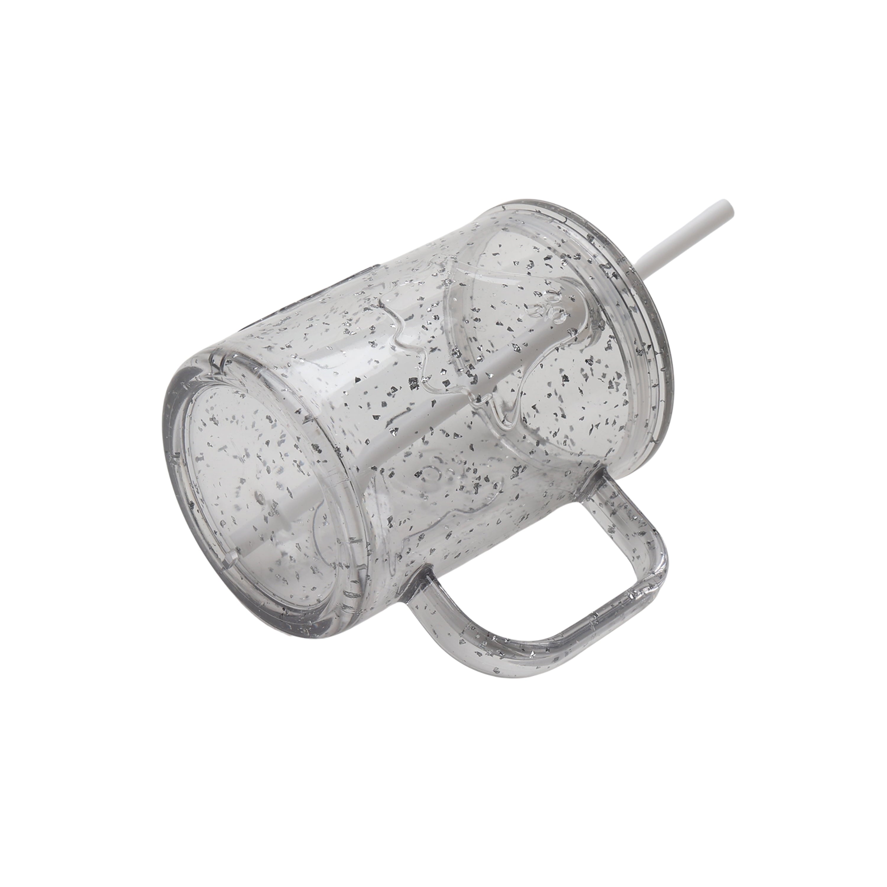 20-Ounce Clear Glitter Acrylic Ghost Mug with Lid & Straw, by