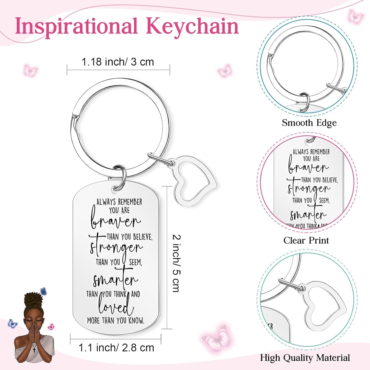 3 Pcs Christian Gifts for African American Women Bible Verse Makeup Bag Christian Pencil Pouch 11 Oz Religious Coffee Mug Inspirational Keychain Faith Based You Are Loved Gifts