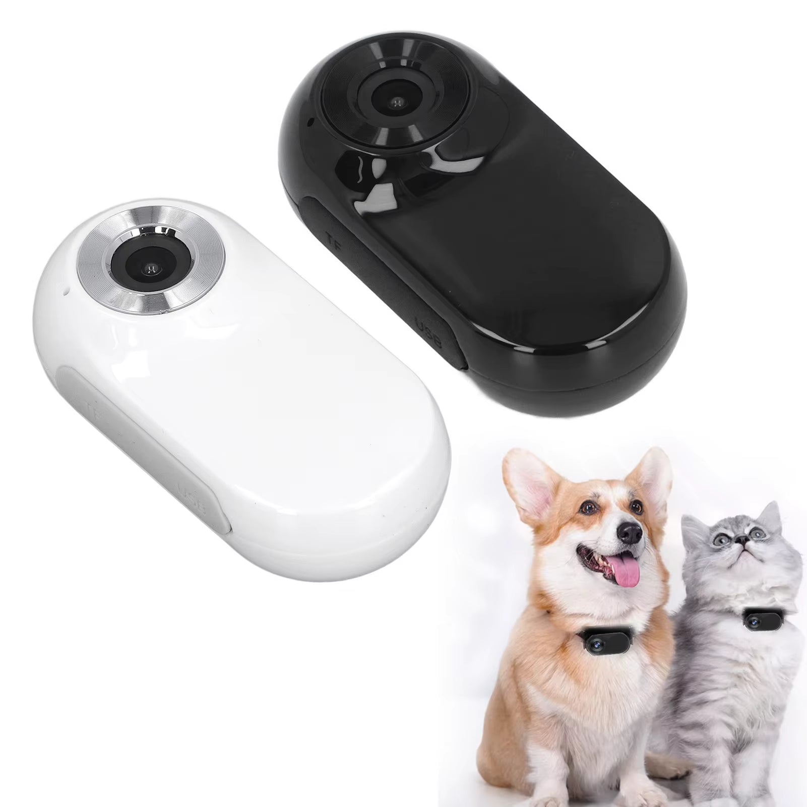 Pet Collar Camera 120 Deg Lens OTG Connection Video Recording Adjustable Magnetic Cat Sport Camera for Outdoor Dog Collar Camera