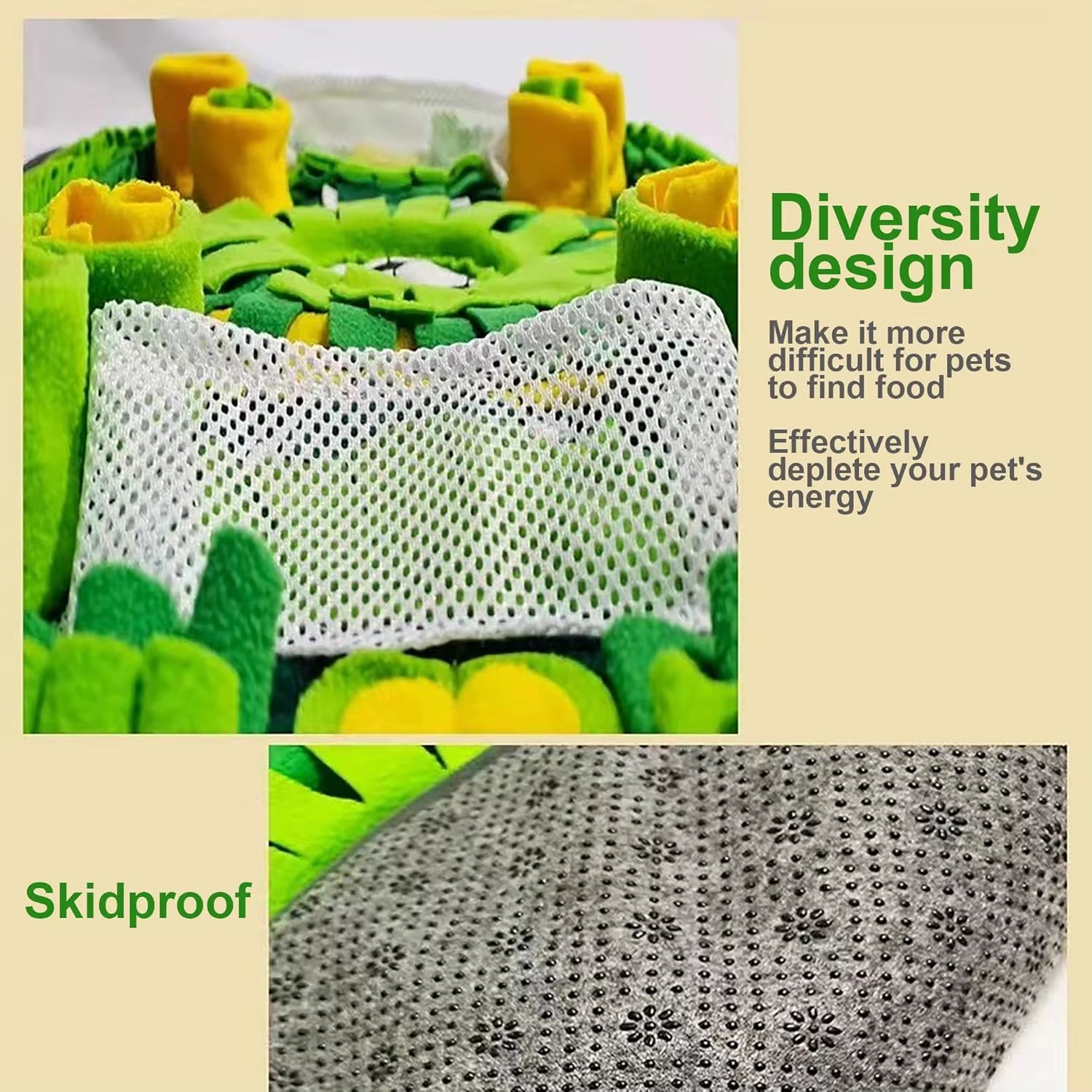 Pet Snuffle Mat - Interactive Slow Feeder Puzzle Toy for Dogs & Cats, Mental Stimulation & Foraging Training Blanket