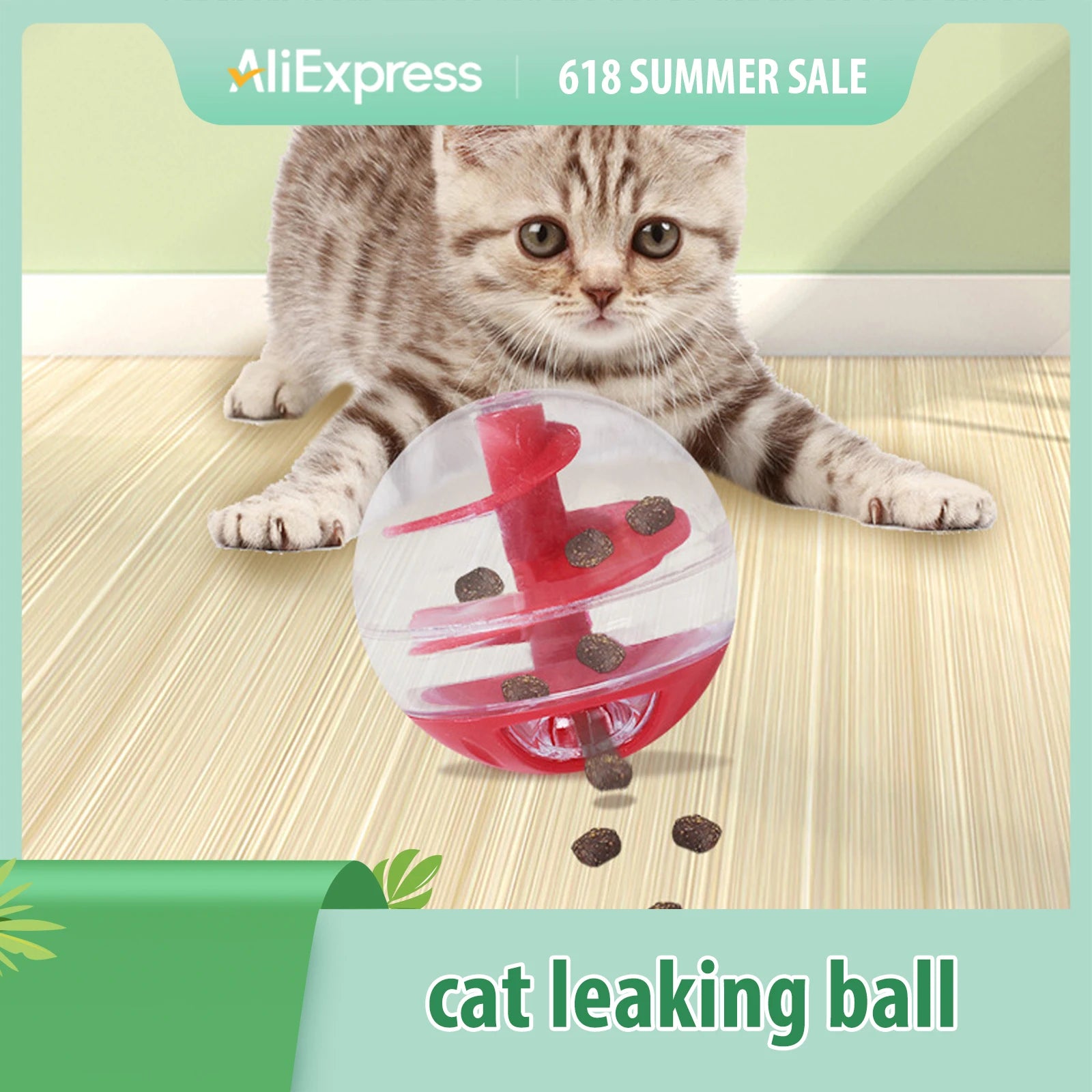 Cat Food Dispensing Ball Cat Treat Dispensing Ball Bite Resistant Interactive Pet Slow Feeder Puzzle Ball for Kitten