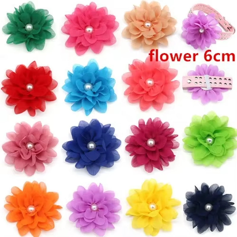 Bulk Flower-Collar Dog Accessories Dog Bow Tie Pet Dog Collar Accessories Flower for Dog Collar Dog Flower Collar Accessory