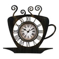 13 In. Brushed Bronze Latte Mug Quartz Analog Wall Clock