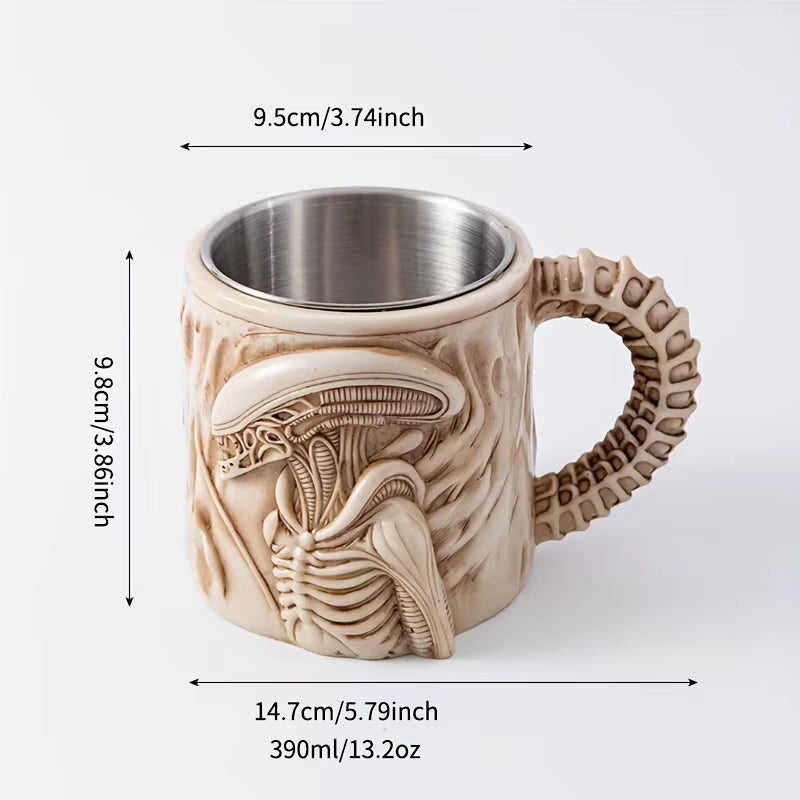 1PC New Xenomorph Mug 3D Flat Heat Transfer Alien Coffee Cup for Home and Office
