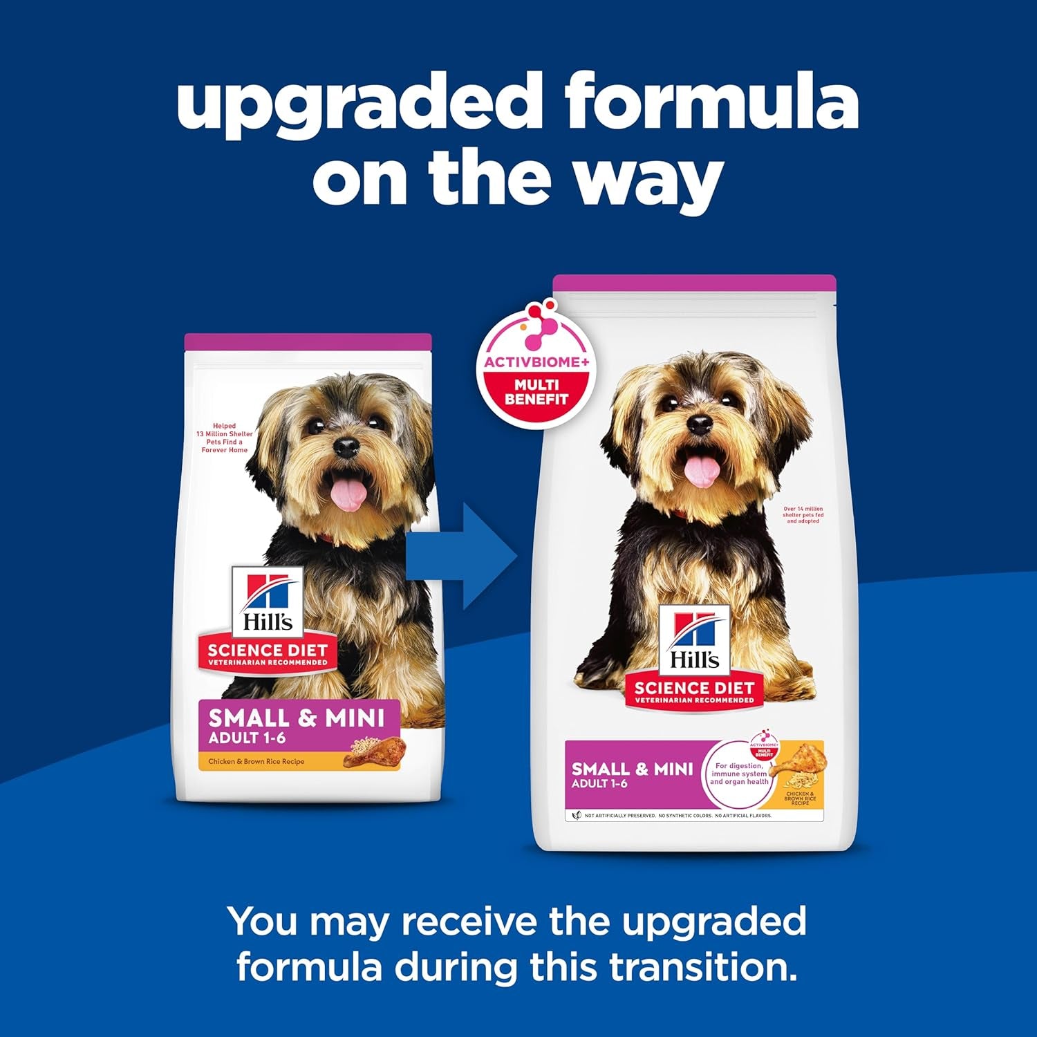 Adult 1-6 Small & Mini Dry Dog Food, Chicken & Brown Rice, 15.5 Lb. Bag